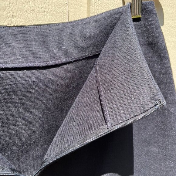 Reformation Black Linen A-Line Skirt - Size 10 - Picture 8 of 9